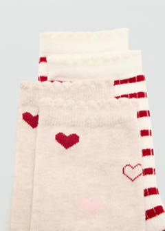 Pack of 2 ribbed patterned socks — Red 3
