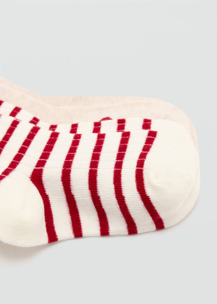 Pack of 2 ribbed patterned socks — Red