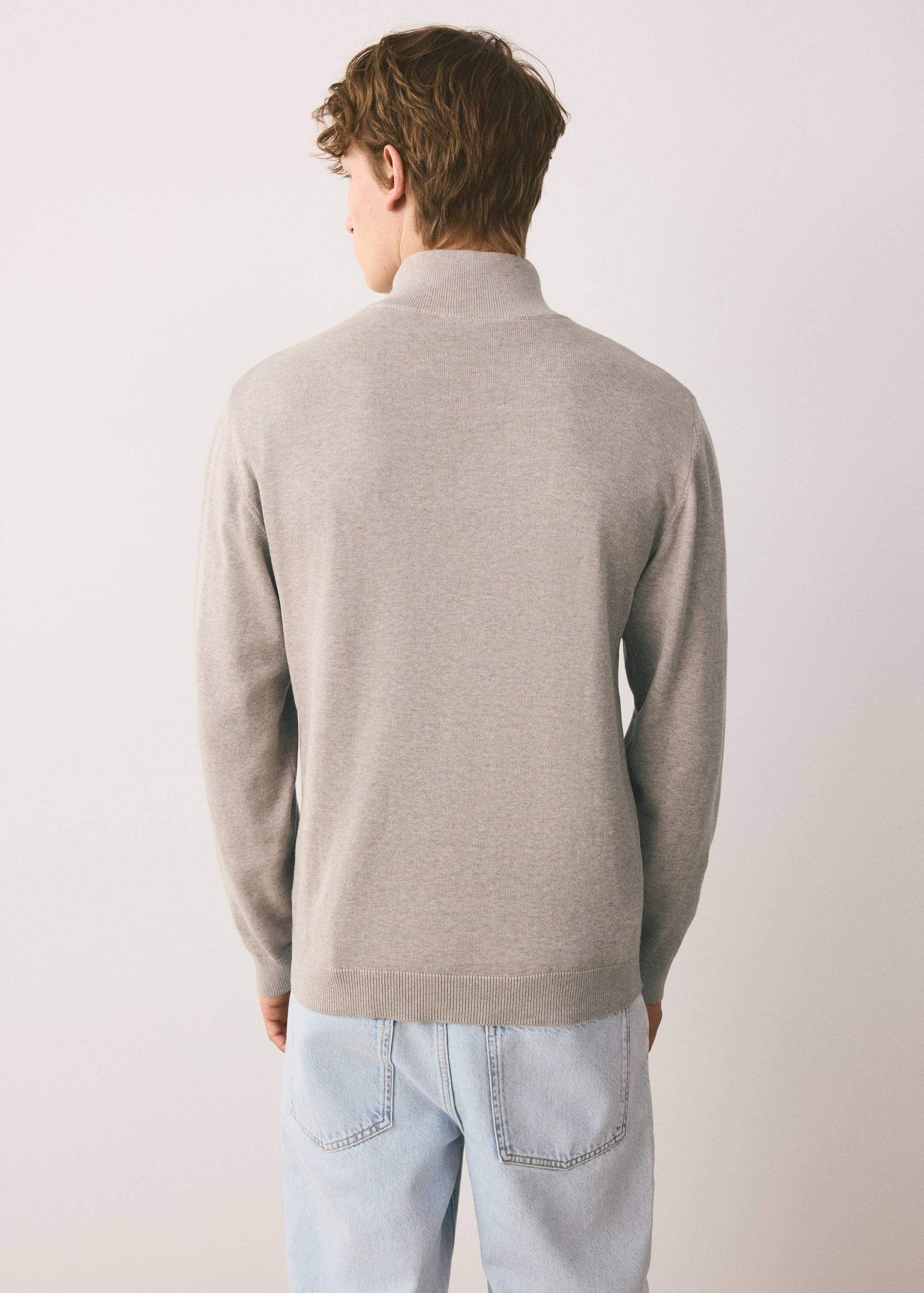 Perkins-neck sweater with zip - Reverse of the article