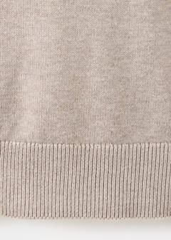 Perkins-neck sweater with zip — Sand 7