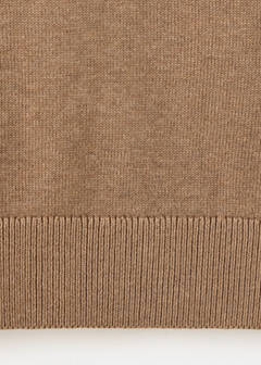 Perkins-neck sweater with zip — Tobacco Brown 8