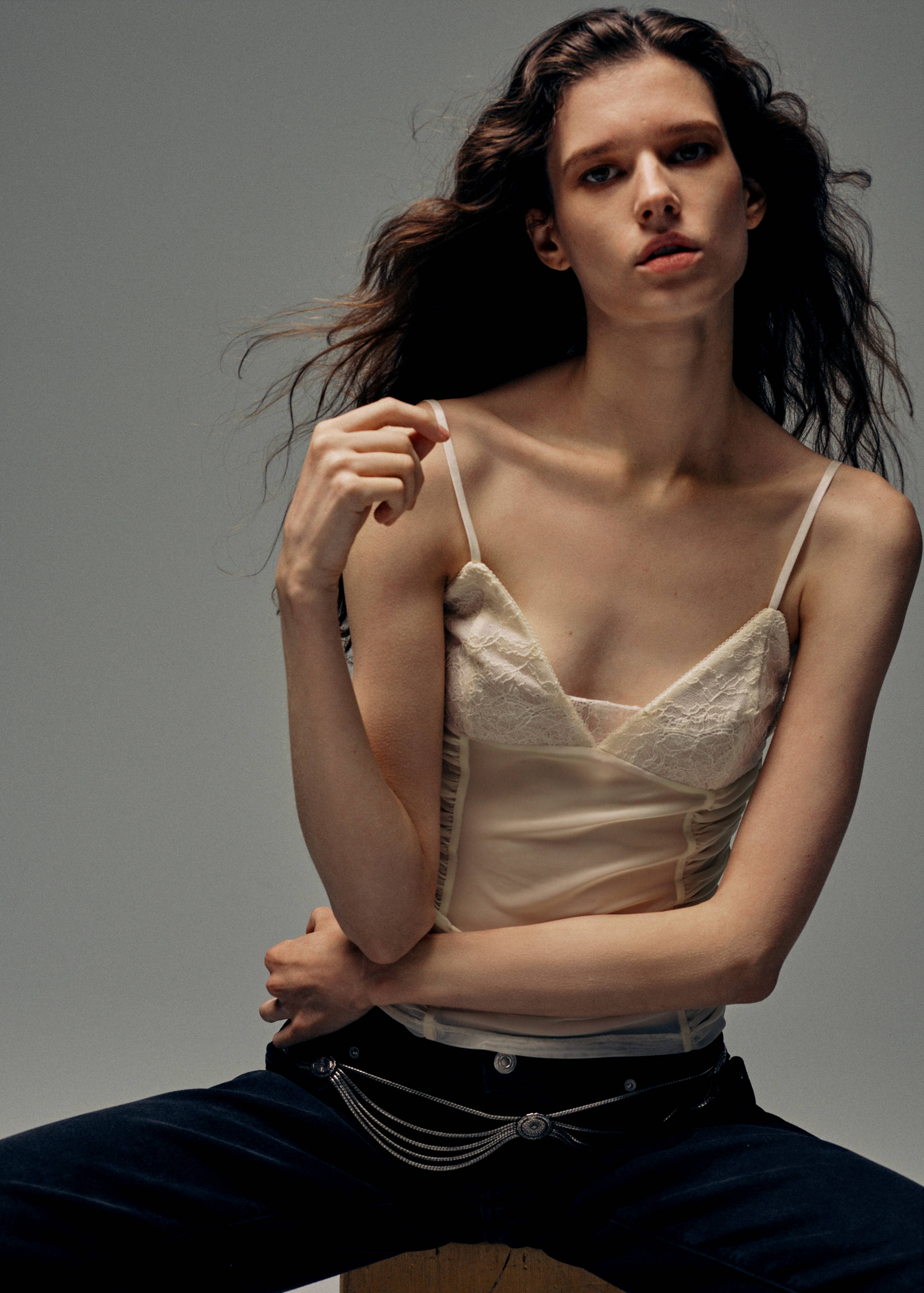 Draped lace top - Medium plane