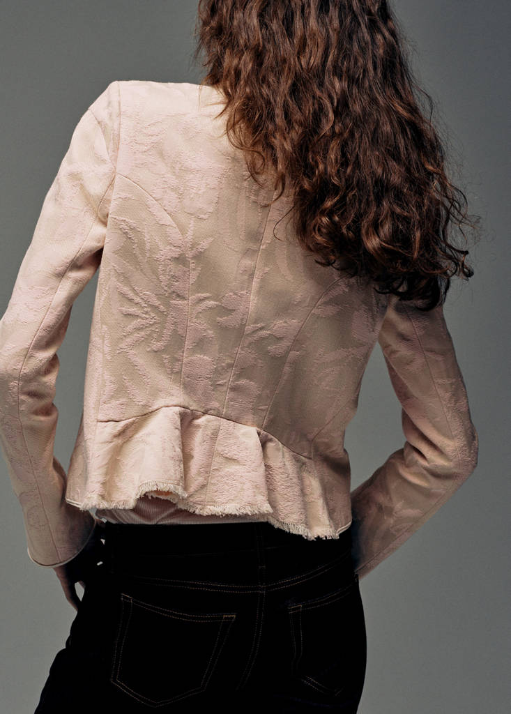 Jacquard jacket with frogging closures — Pink