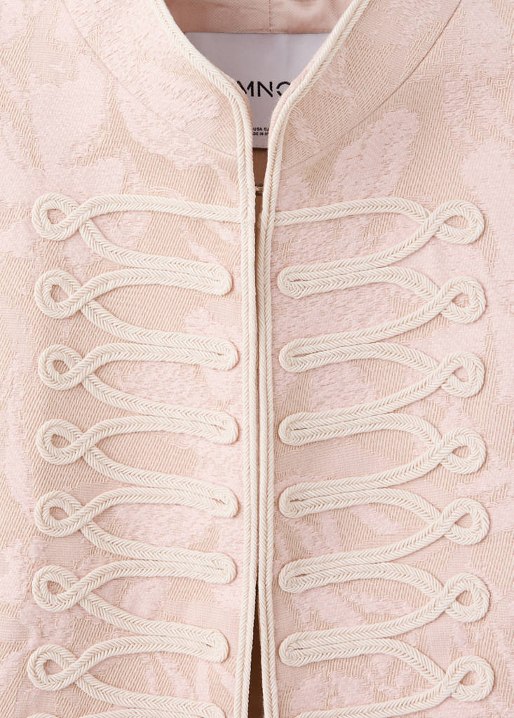 Jacquard jacket with frogging closures — Pink