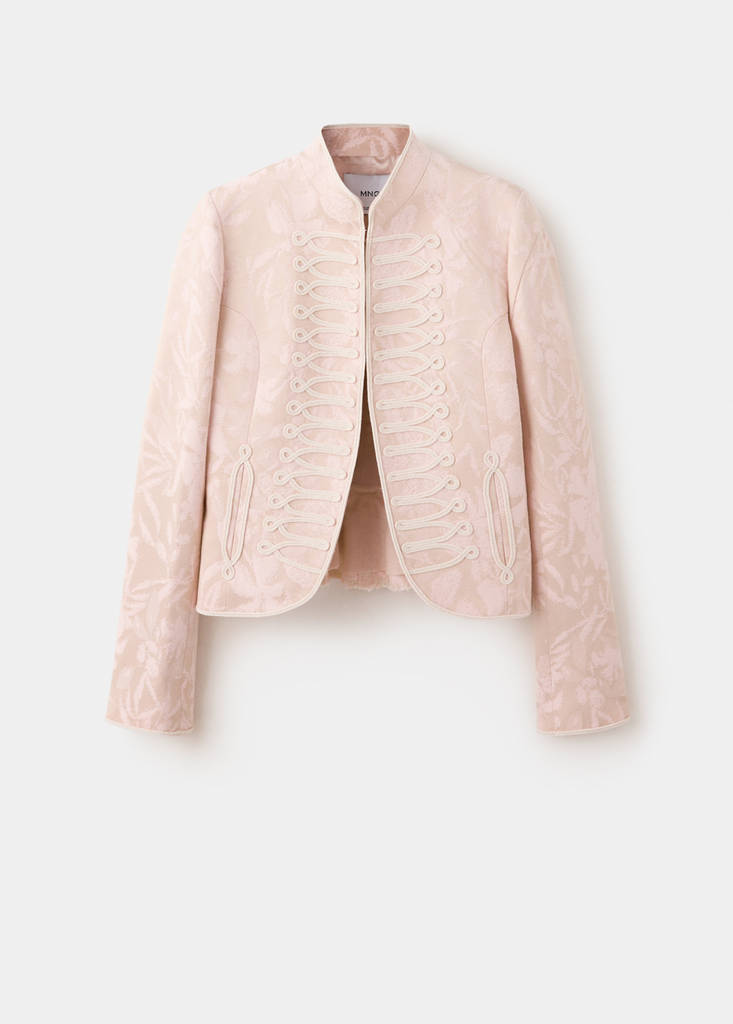 Jacquard jacket with frogging closures — Pink