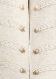Tweed jacket with jewel buttons — Ecru 7