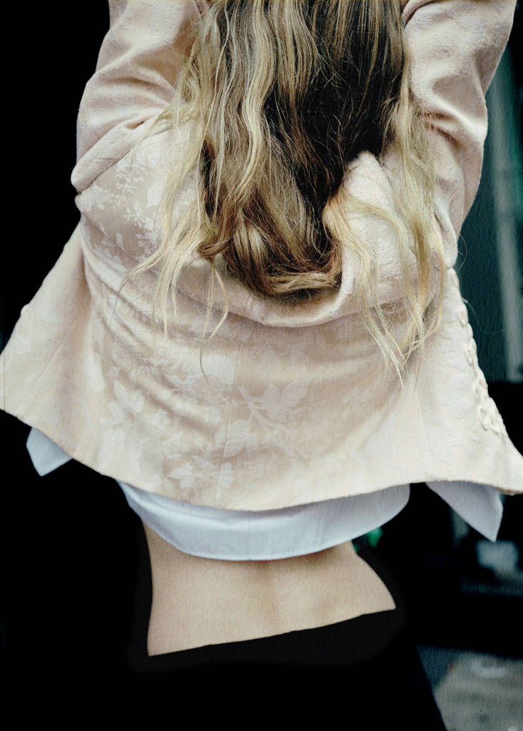 Jacquard jacket with frogging detail — Ecru