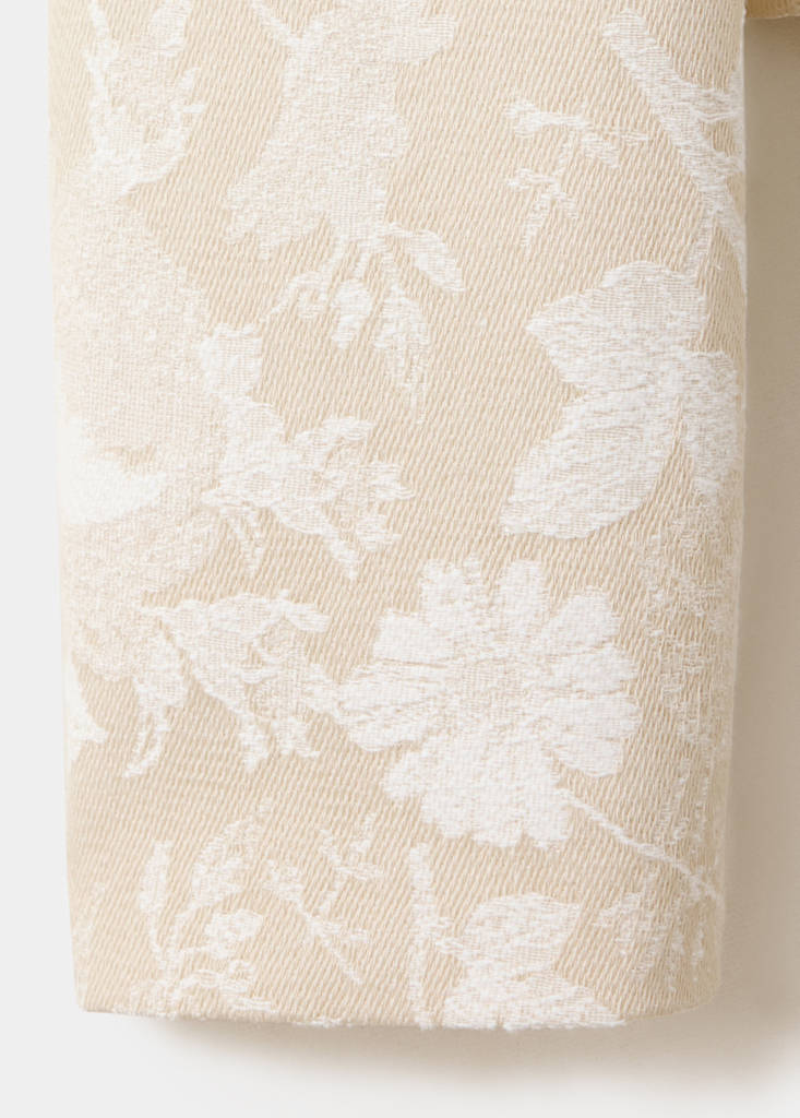 Jacquard jacket with frogging detail — Ecru