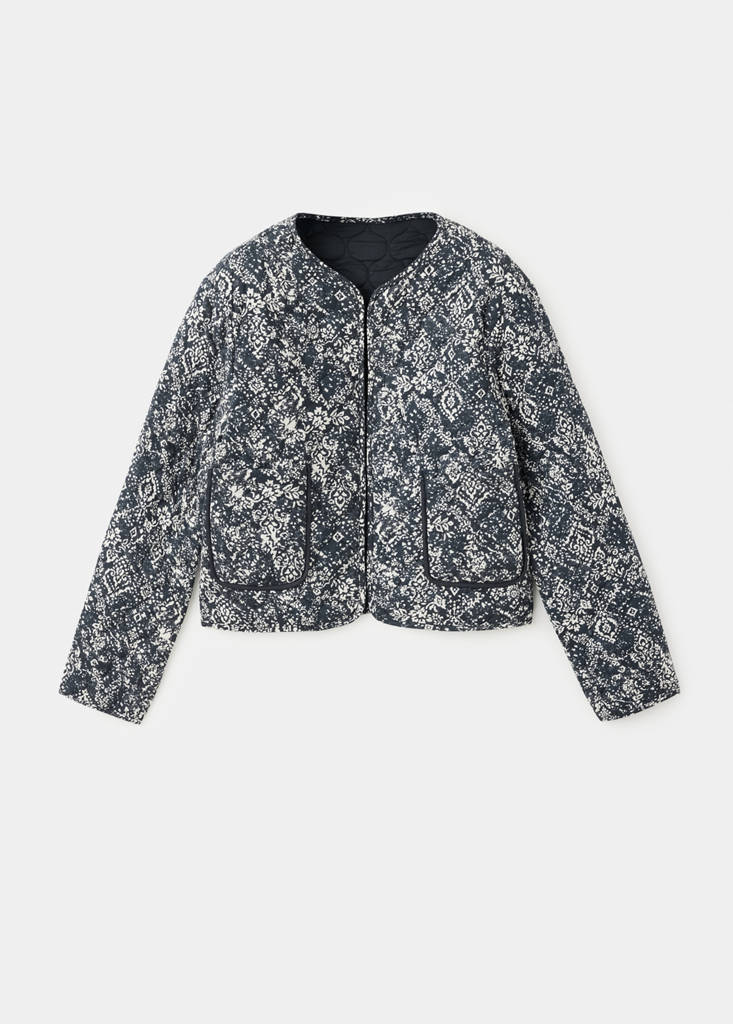 Printed reversible padded jacket — Charcoal