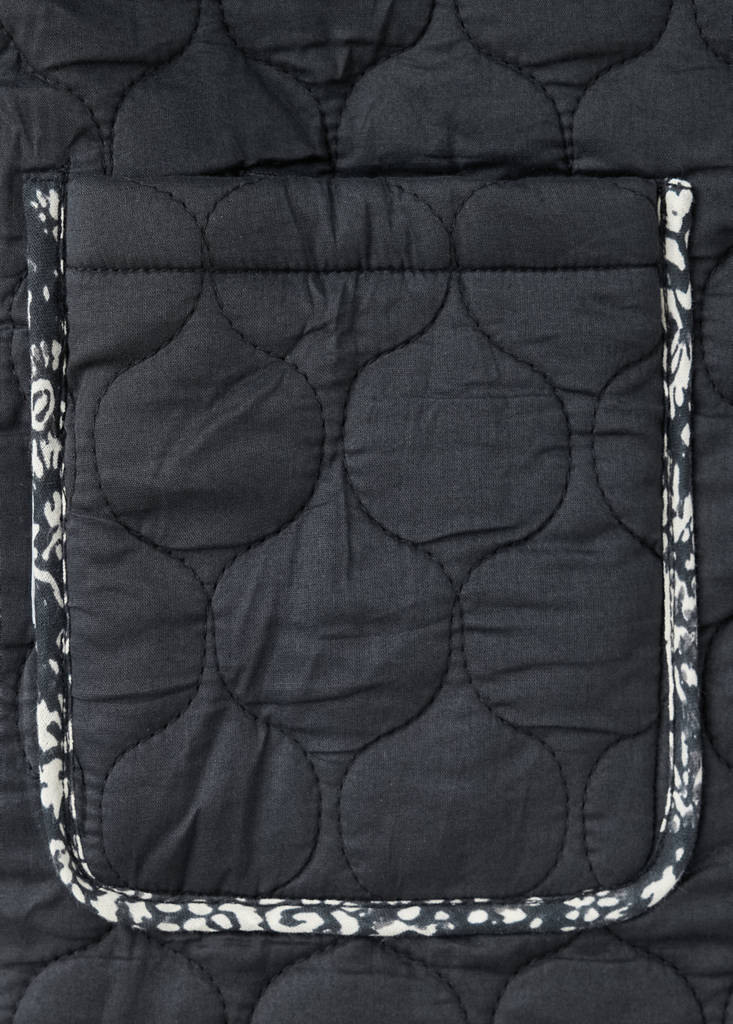 Printed reversible padded jacket — Charcoal