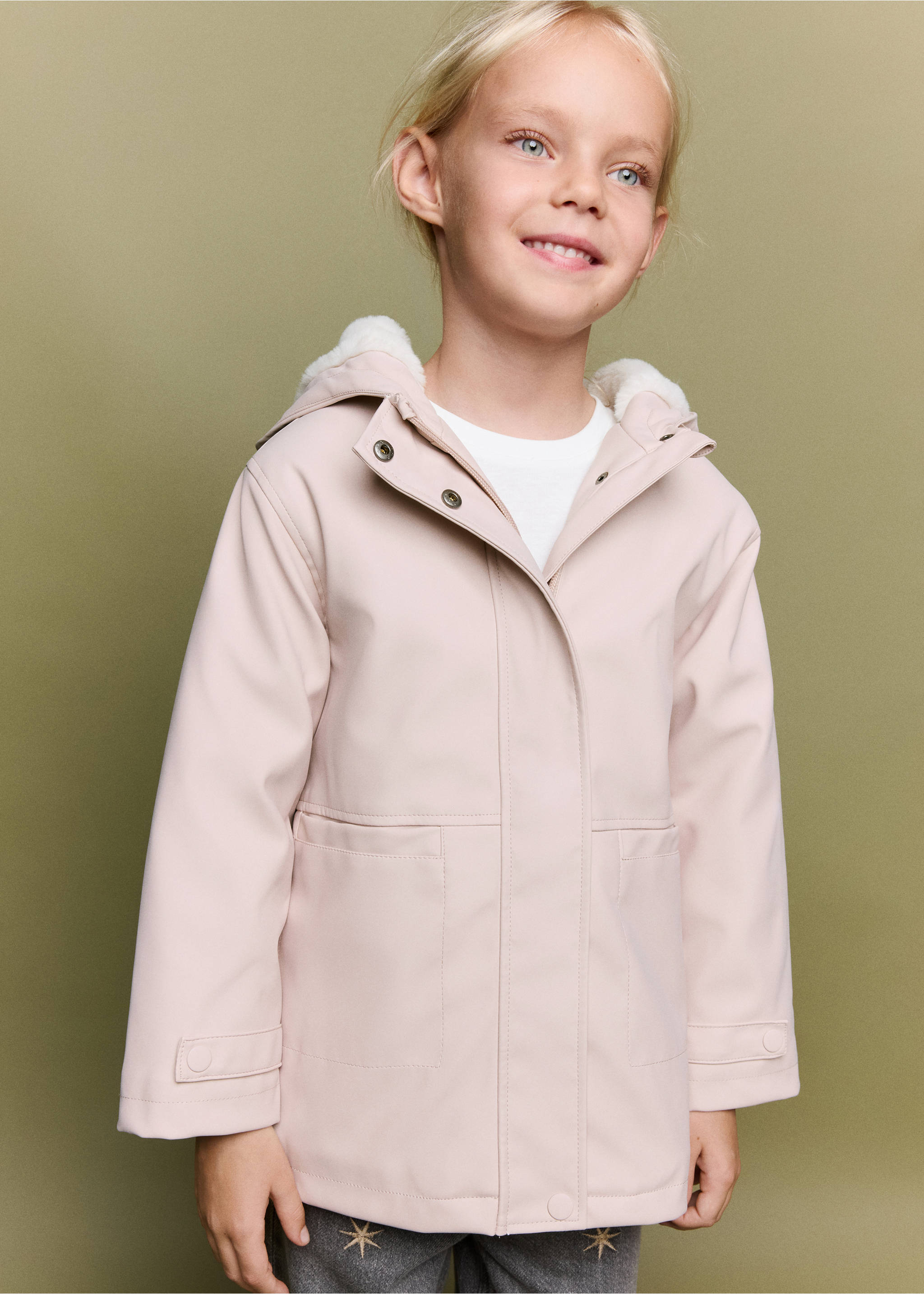 Rubberised jacket with hood - Medium plane, Pink. Ref: 37005155-00.