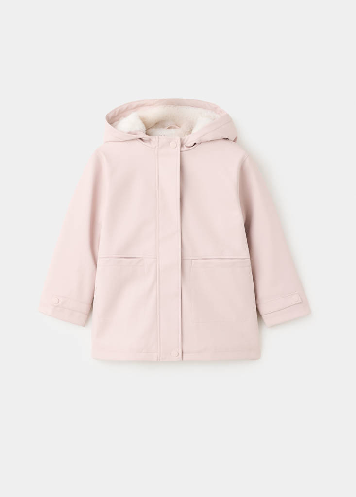 Rubberised jacket with hood — Pink