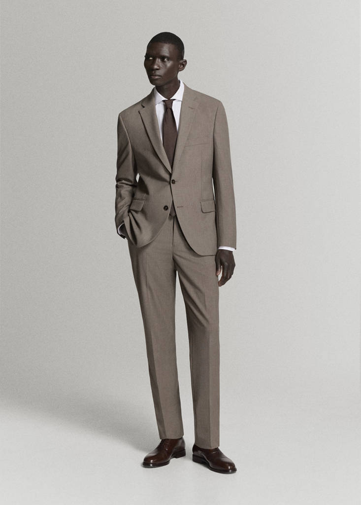 London regular-fit suit jacket — Medium Brown