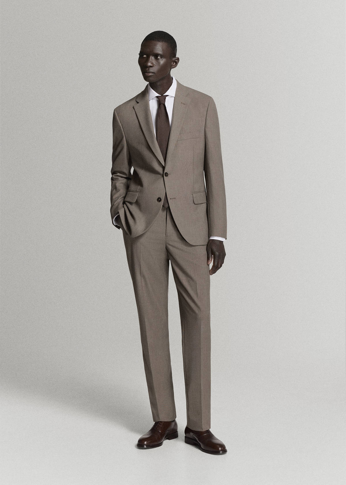 London regular-fit suit jacket — Medium Brown