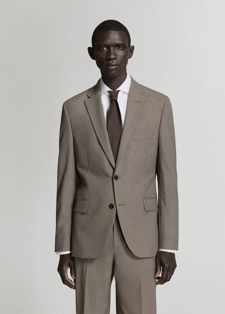 London regular-fit suit jacket — Medium Brown