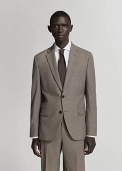 London regular-fit suit jacket — Medium Brown 1