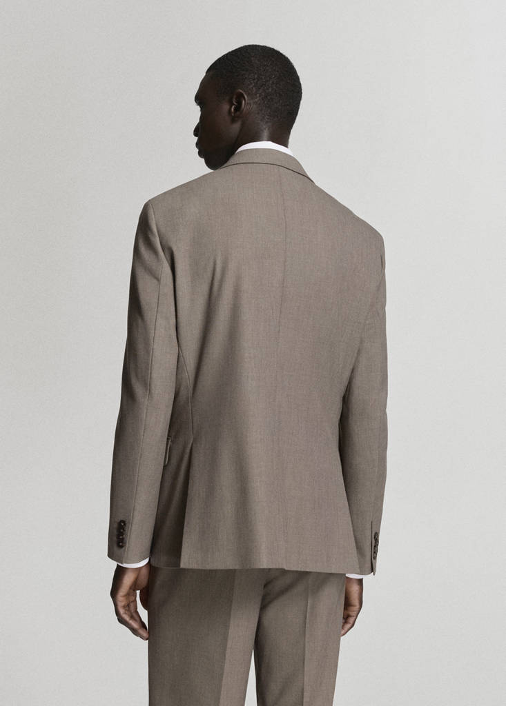 London regular-fit suit jacket — Medium Brown