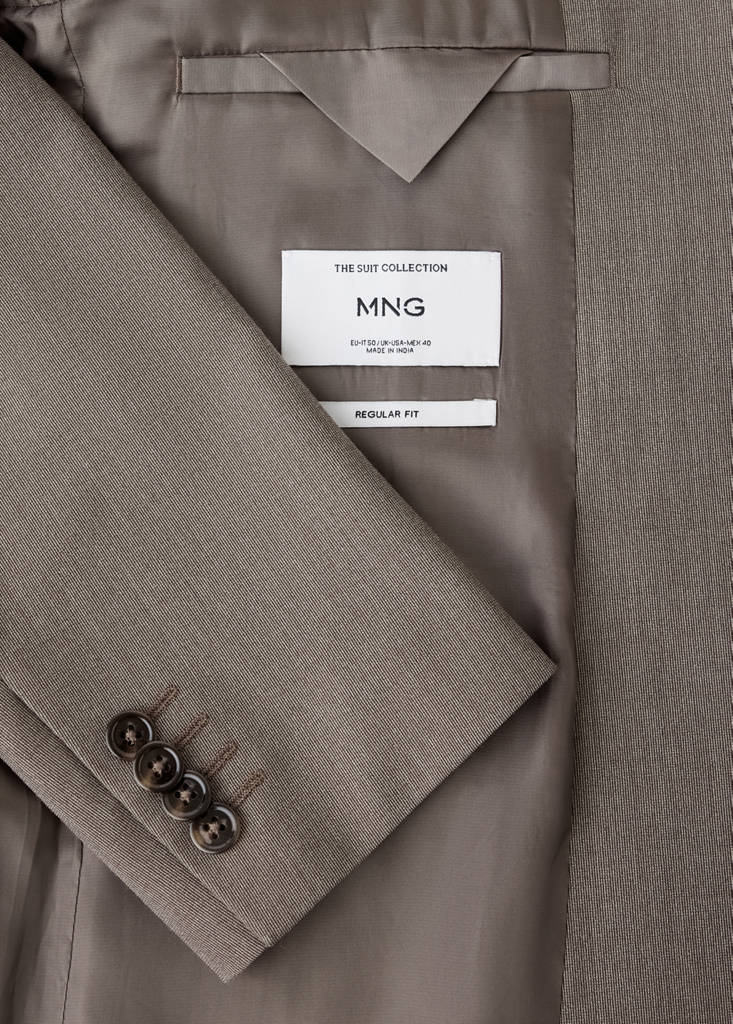 London regular-fit suit jacket — Medium Brown