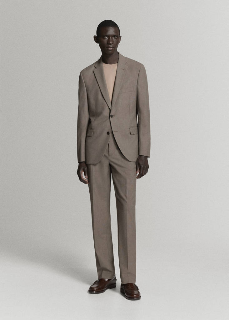 London regular-fit suit jacket — Medium Brown