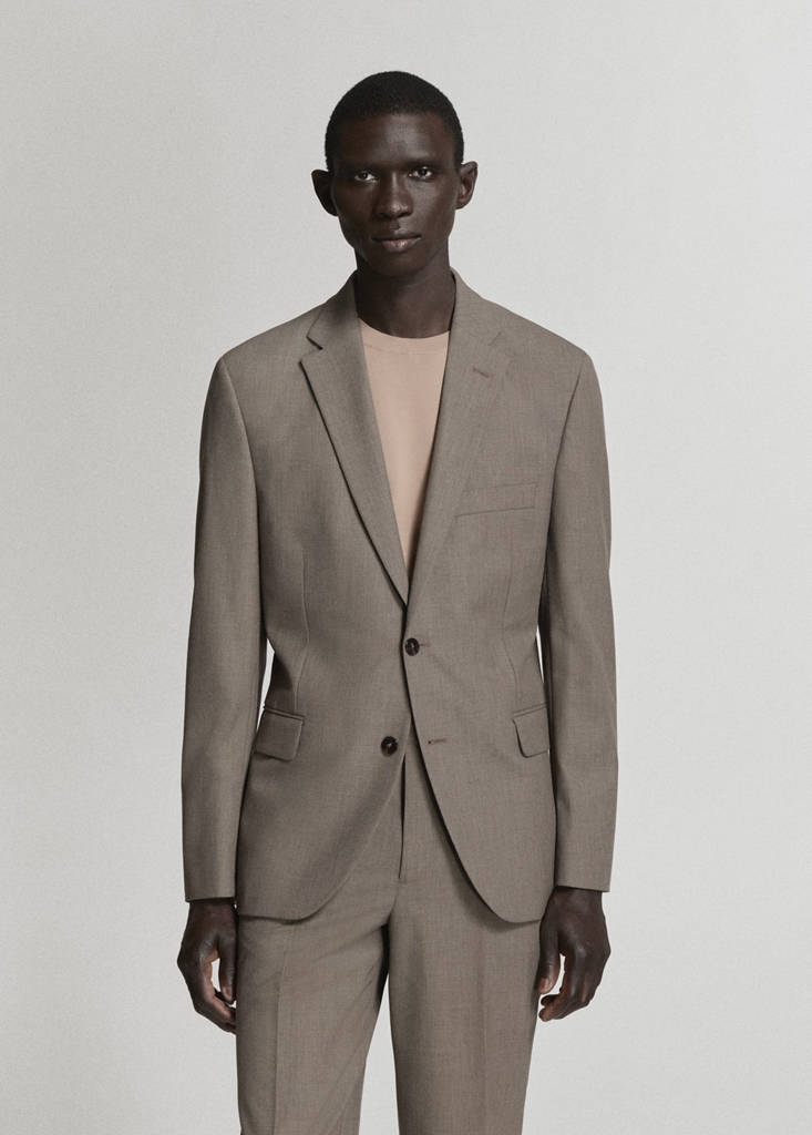London regular-fit suit jacket — Medium Brown