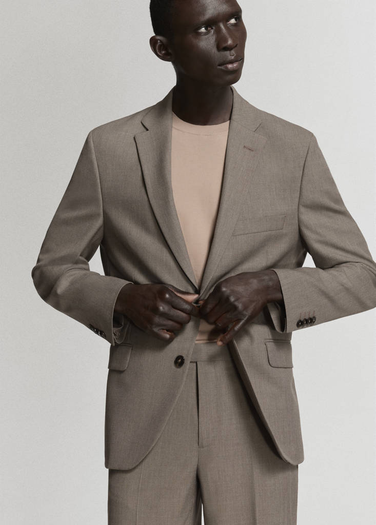 London regular-fit suit jacket — Medium Brown
