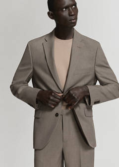 London regular-fit suit jacket — Medium Brown 16