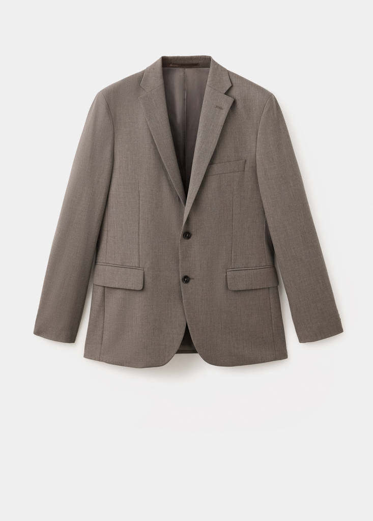 London regular-fit suit jacket — Medium Brown