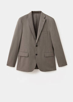 London regular-fit suit jacket — Medium Brown 8