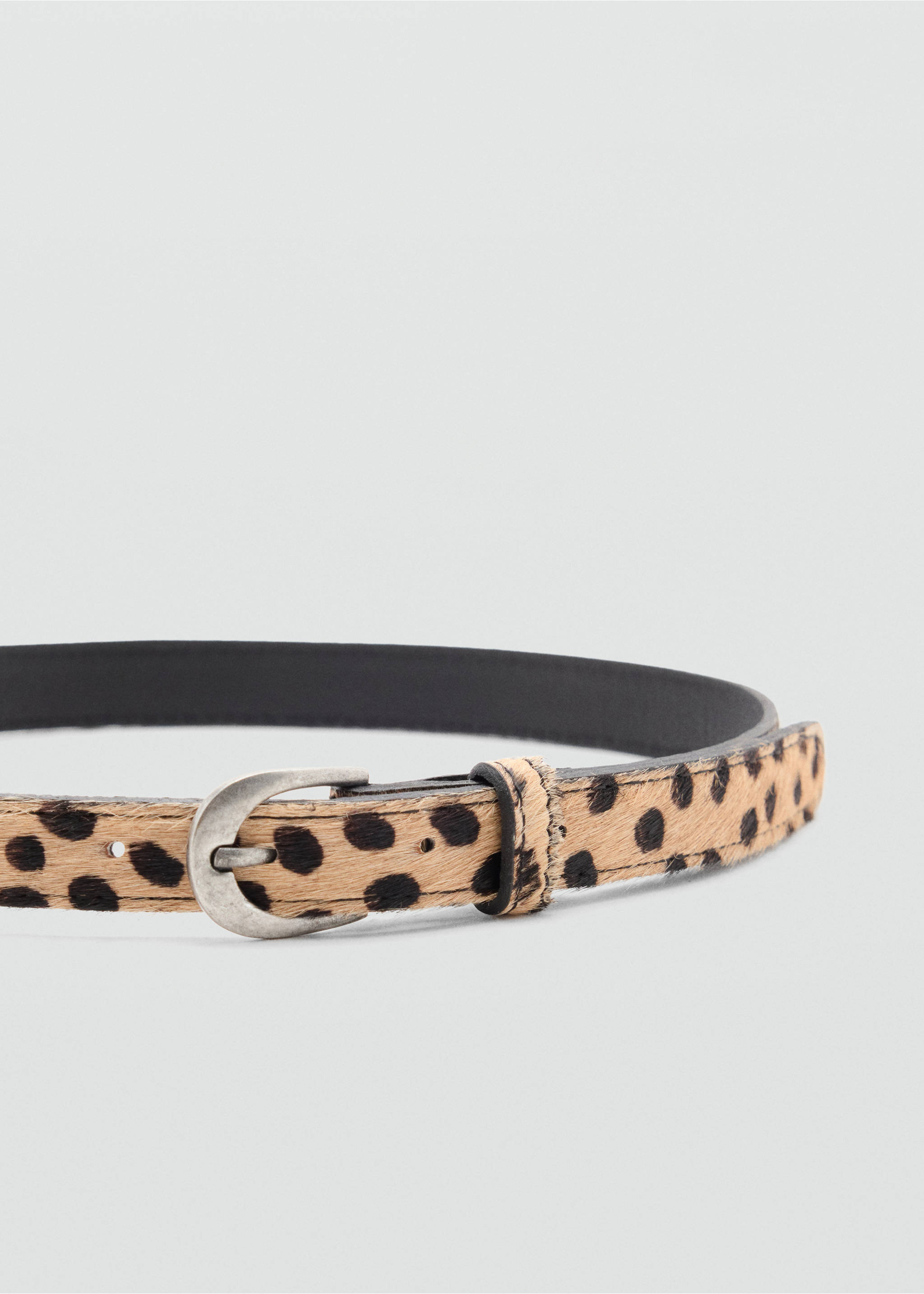 Ceinture cuir imprimé animal - Plan moyen, Sable. Ref: 37005162-00.
