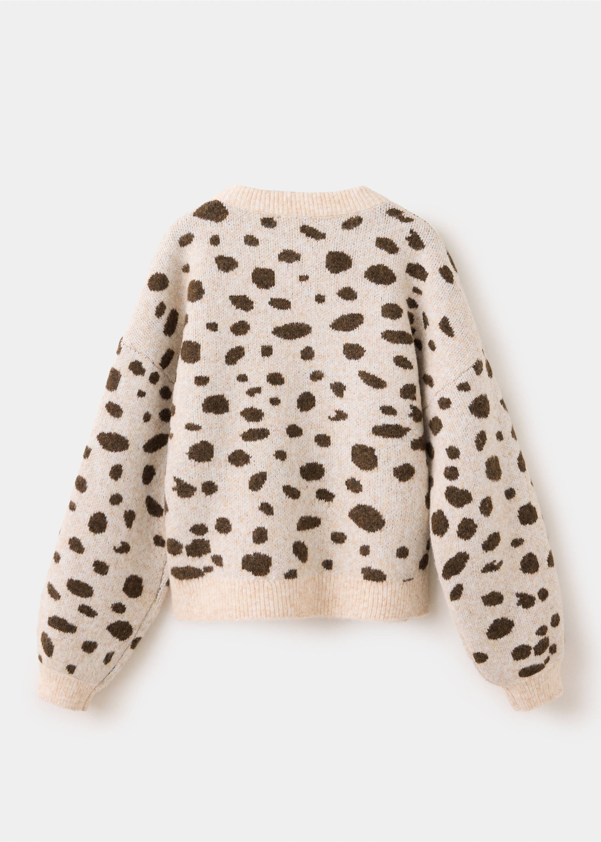 Animal-print knitted sweater - Reverse of the article, Beige. Ref: 37005164-00.