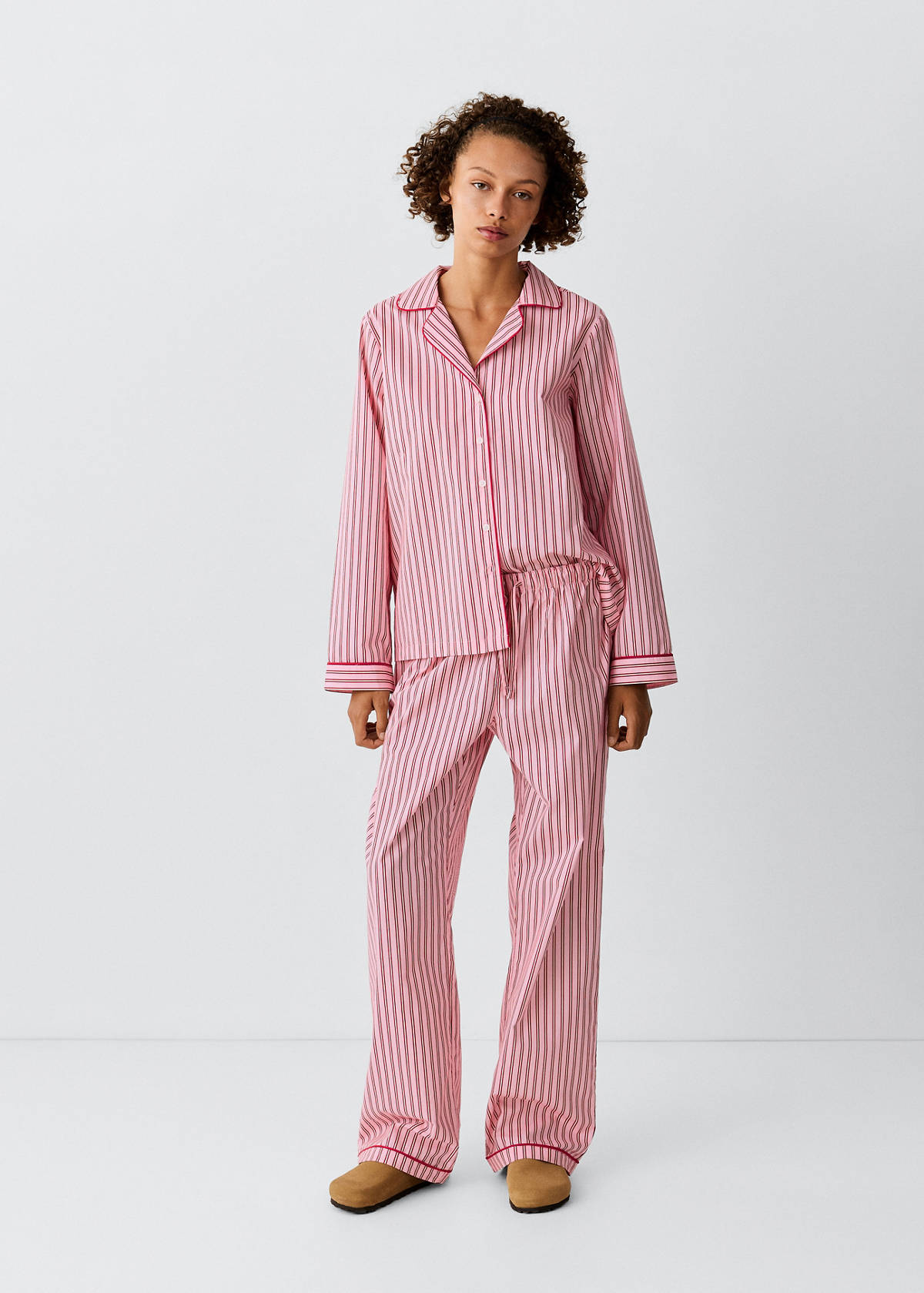 Striped cotton pyjamas — Pink