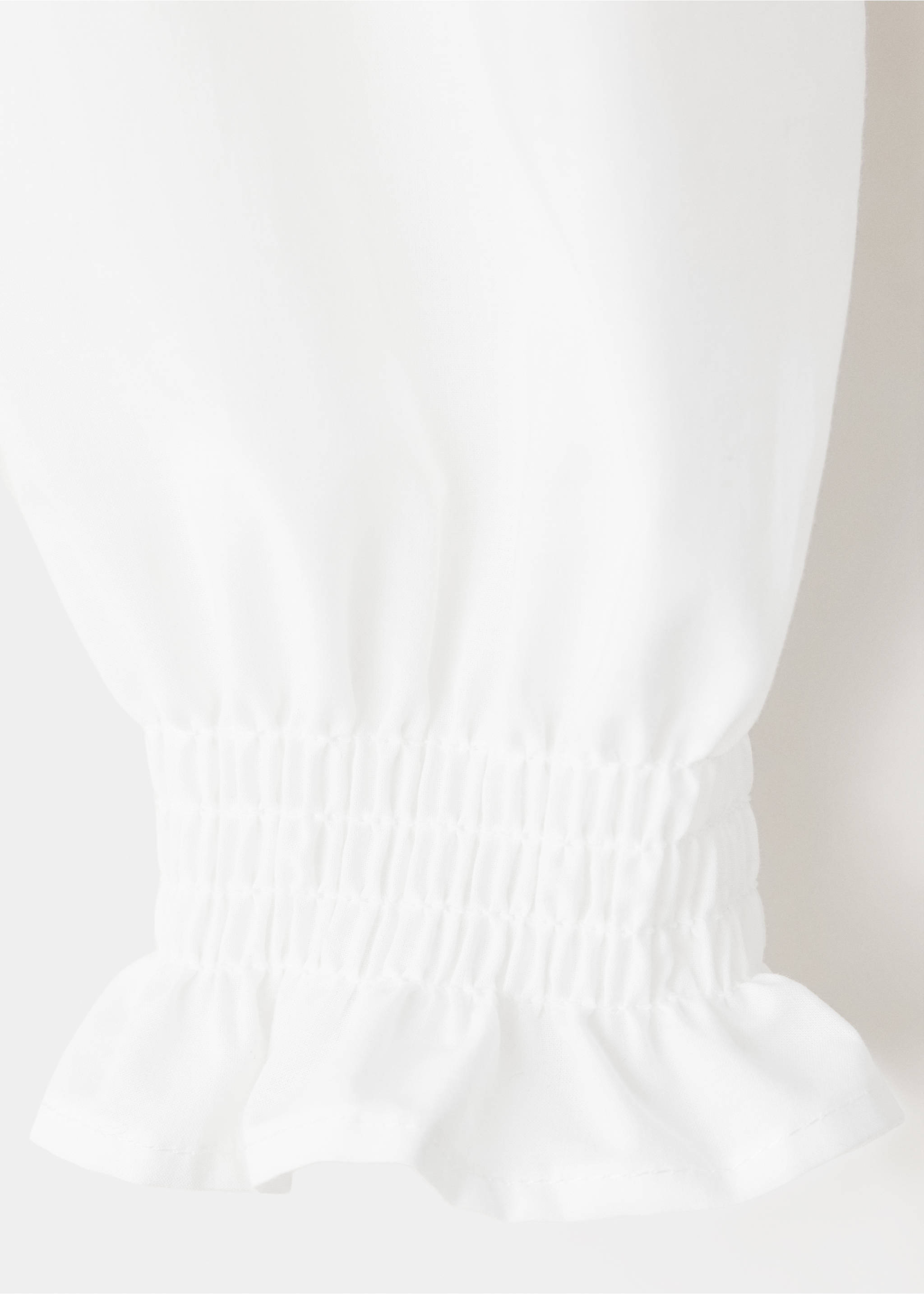 Embroidered babydoll-collar shirt - Details of the article 0, White. Ref: 37005167-00.