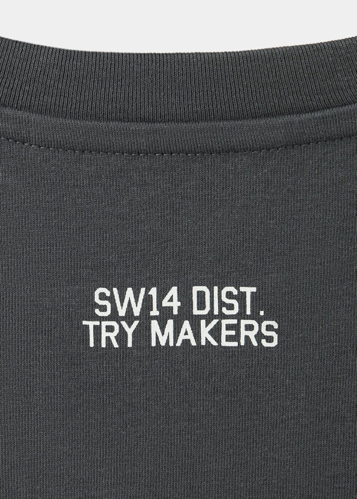 Printed cotton-blend t-shirt — Charcoal