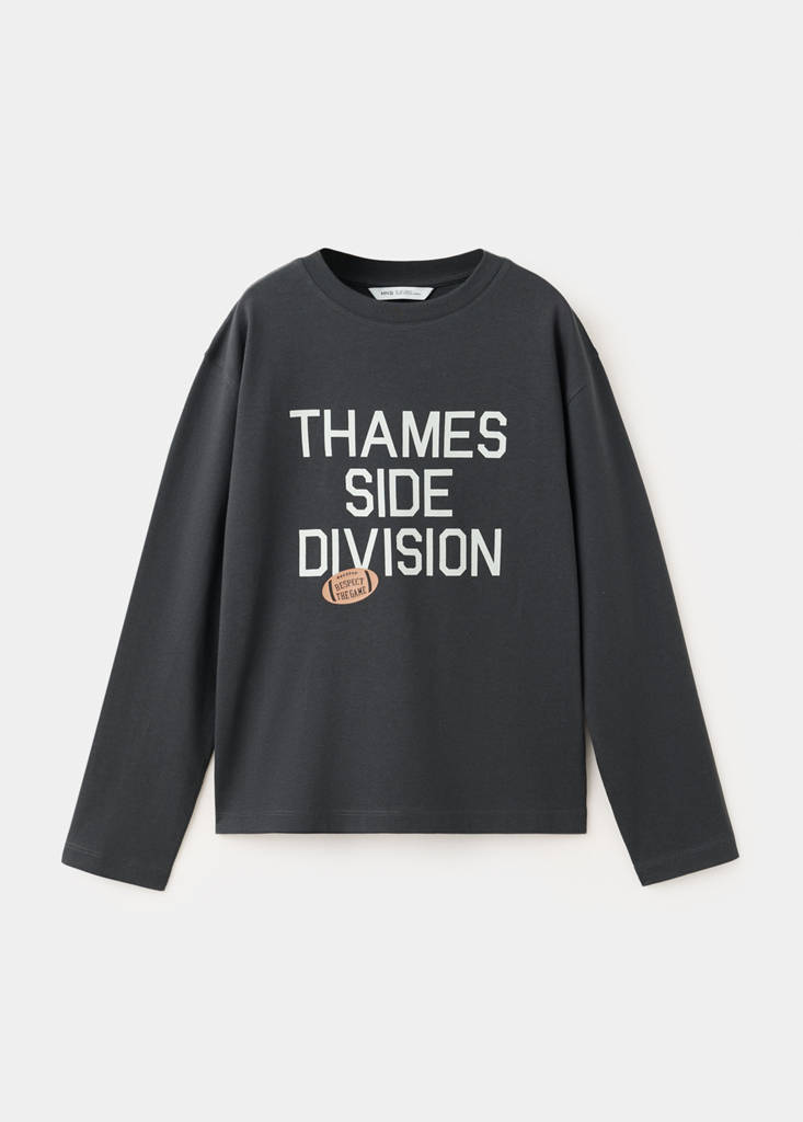 Printed cotton-blend t-shirt — Charcoal