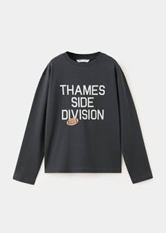 Printed cotton-blend t-shirt — Charcoal 1