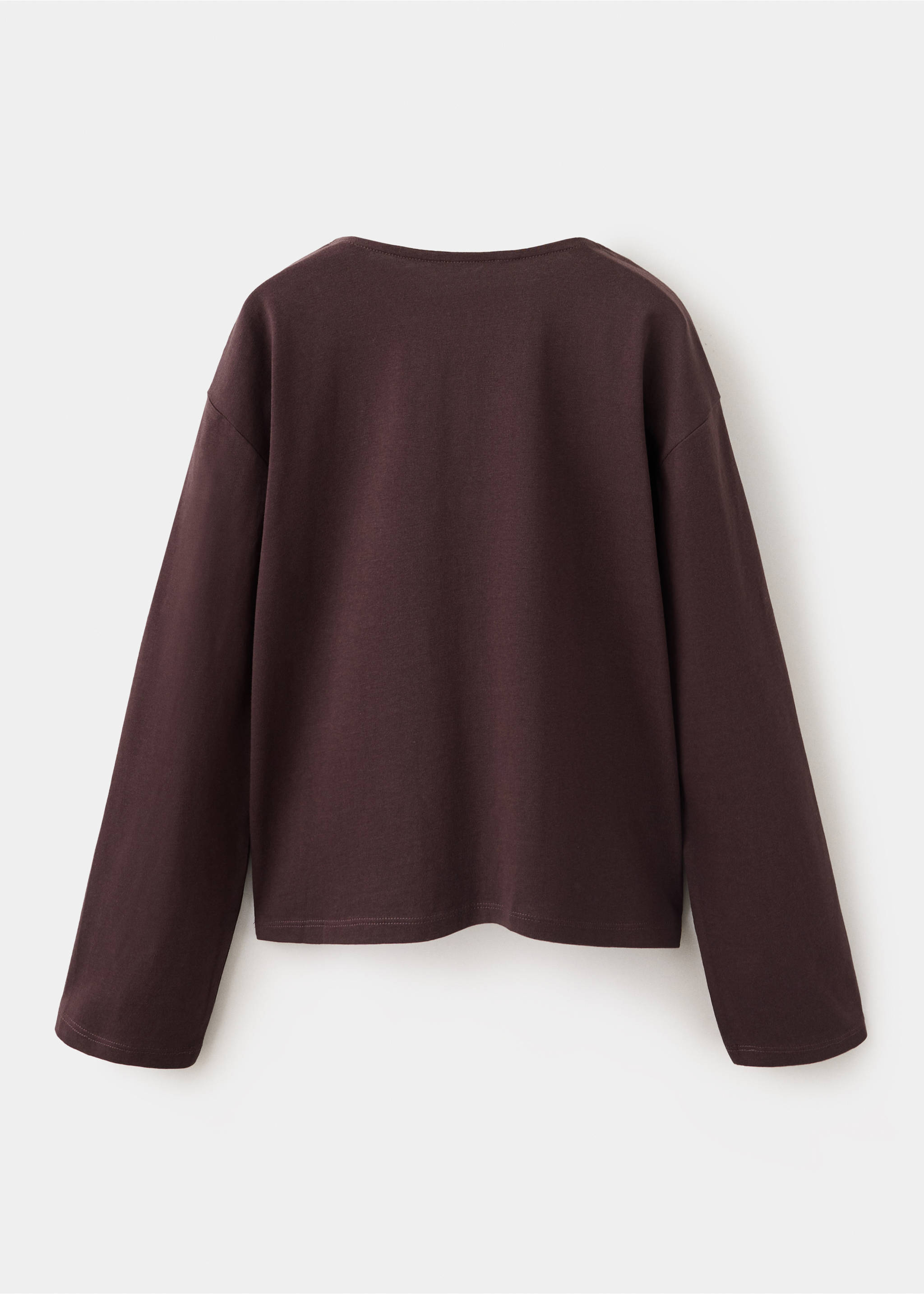Cotton t-shirt with cut-out - Reverse of the article, Burgundy. Ref: 37005170-00.