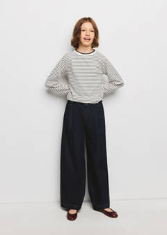 Striped cotton T-shirt — Chocolate 2