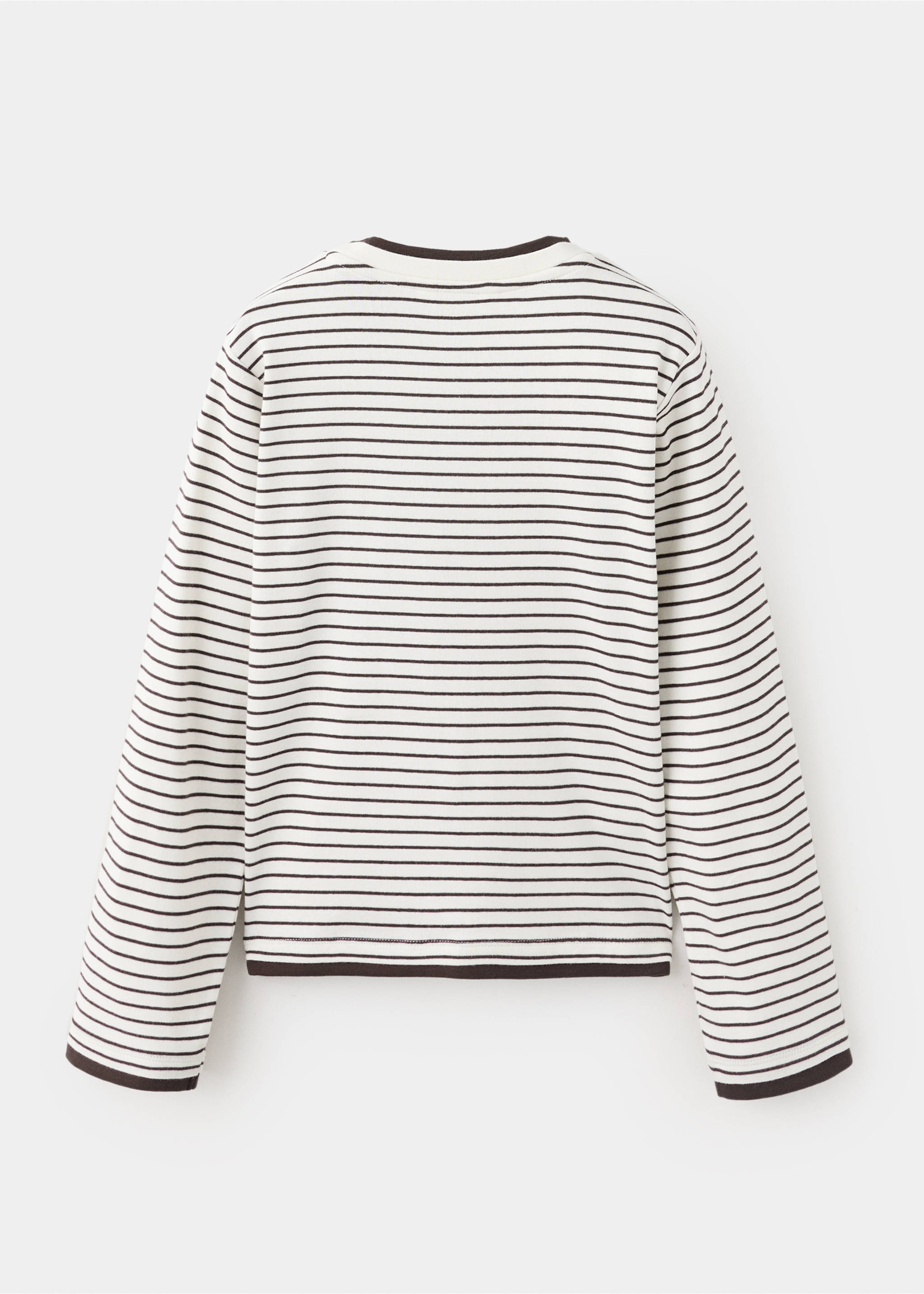 Striped cotton T-shirt - Reverse of the article, Chocolate. Ref: 37005171-00.