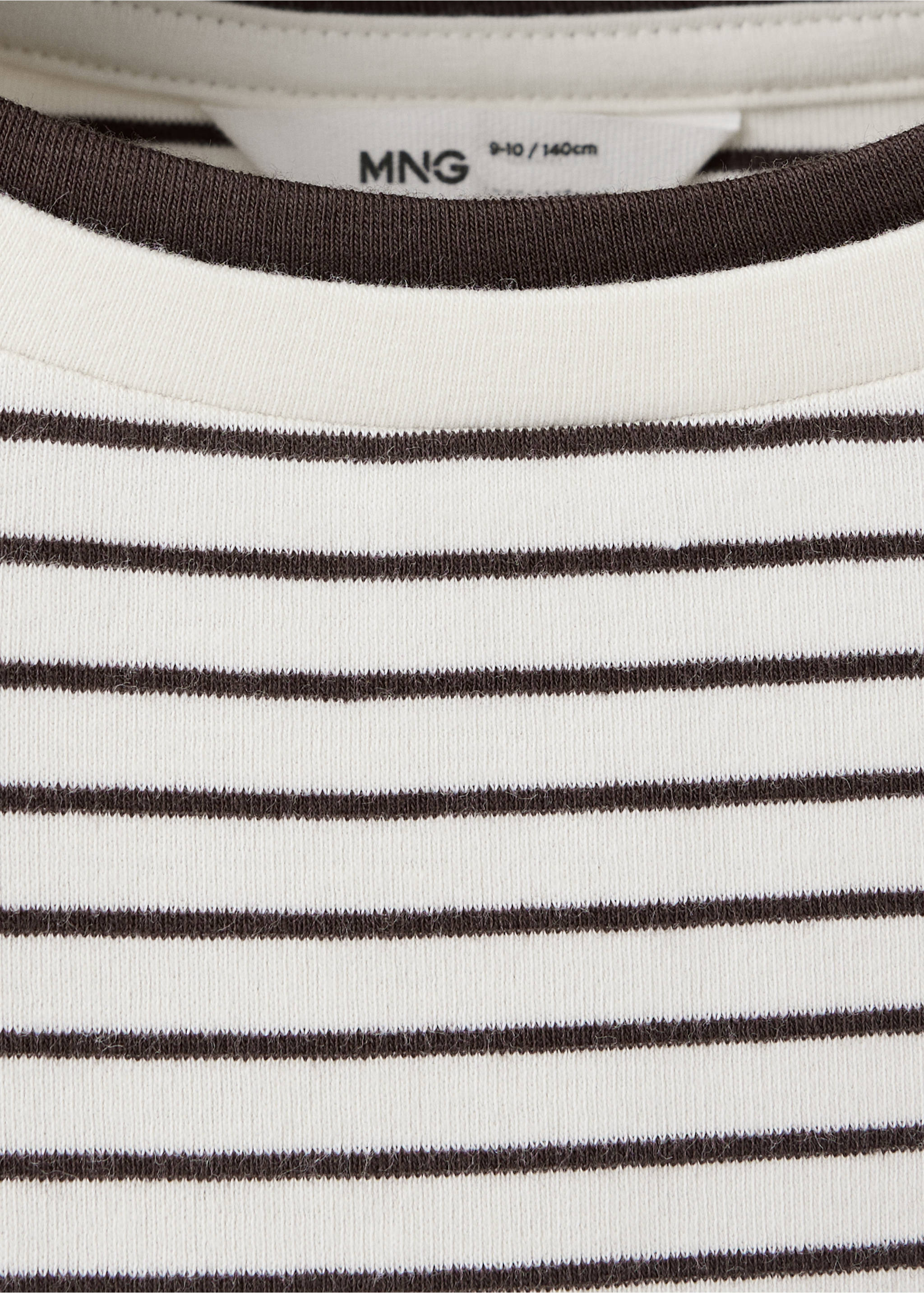 Striped cotton T-shirt - Details of the article 8, Chocolate. Ref: 37005171-00.