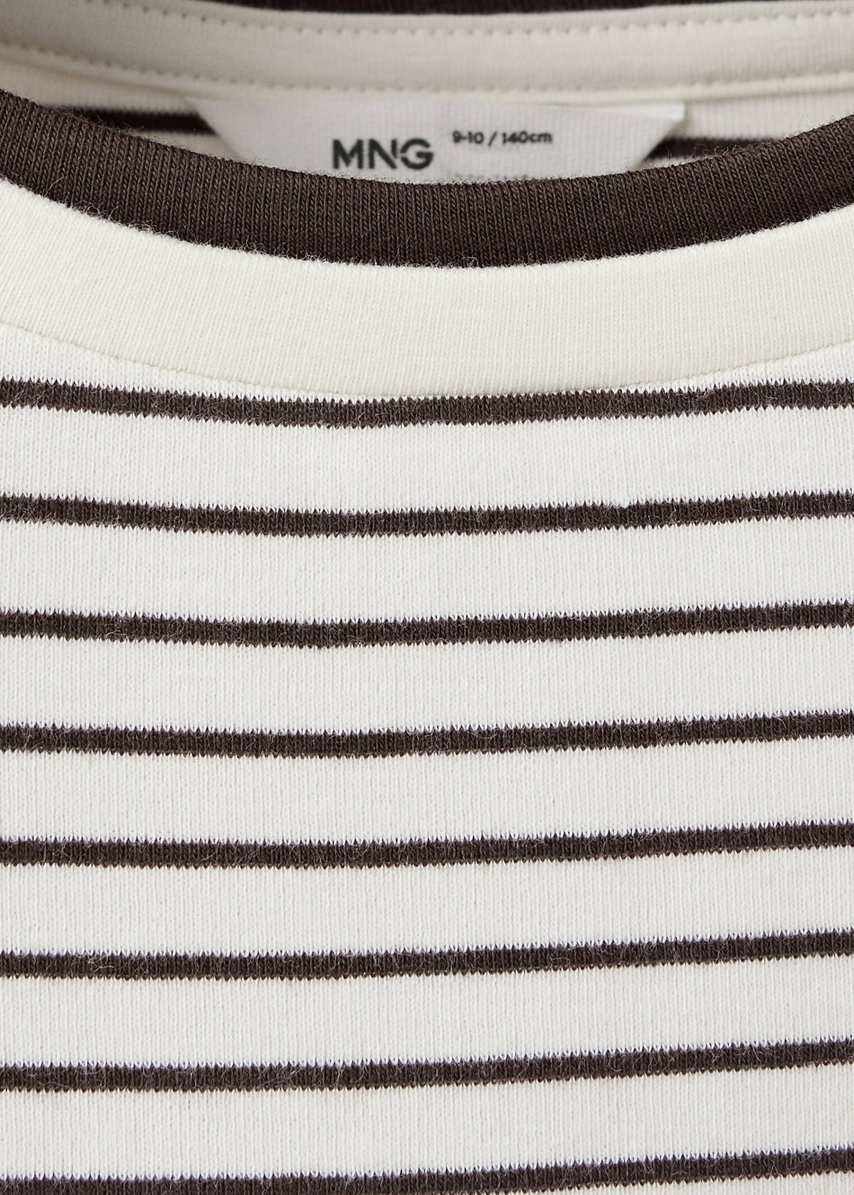Striped cotton T-shirt — Chocolate