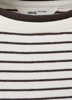 Striped cotton T-shirt — Chocolate 4