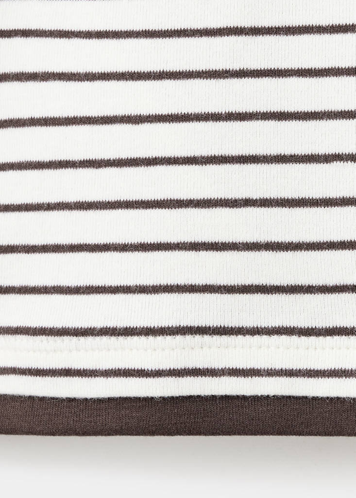 Striped cotton T-shirt — Chocolate