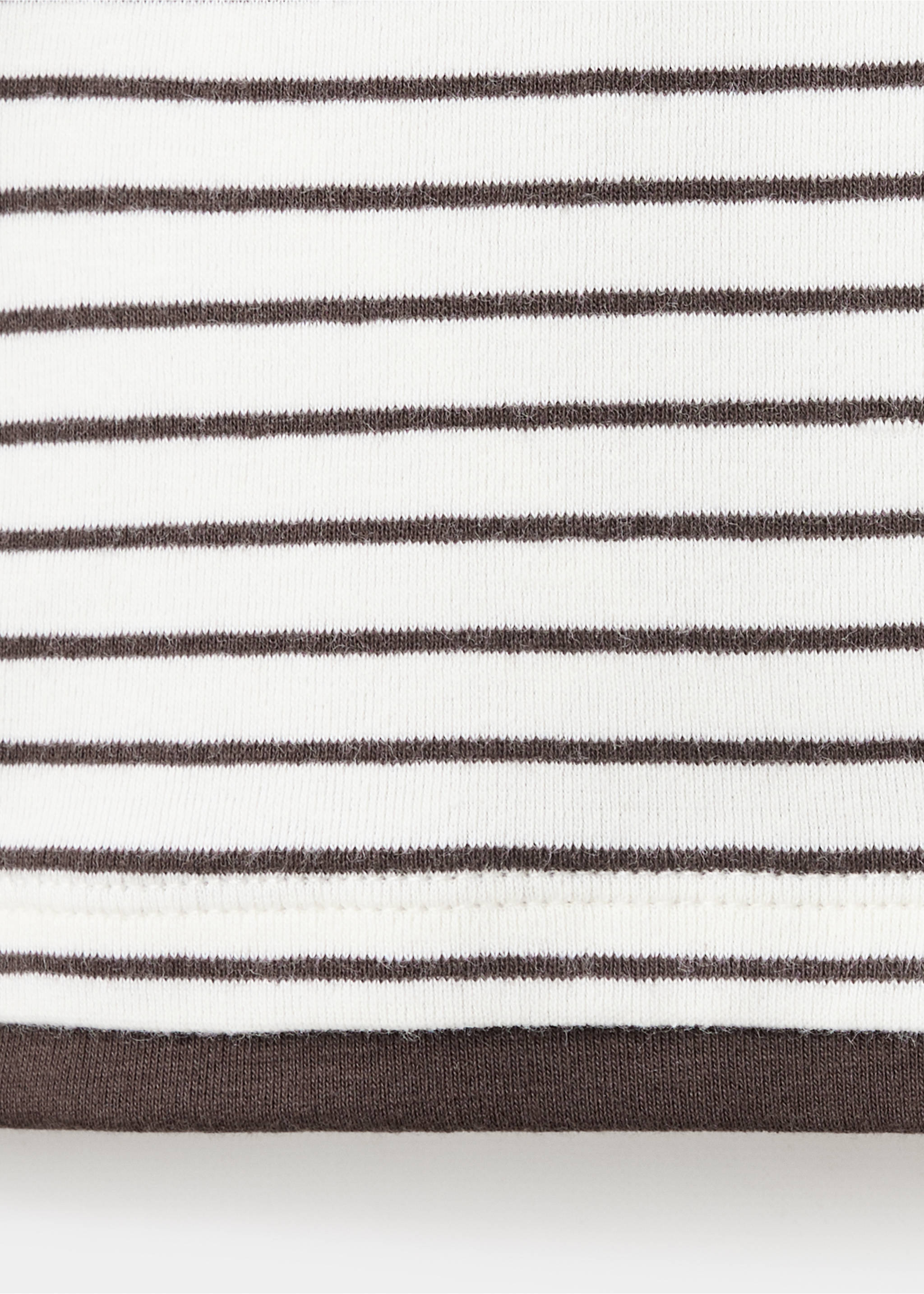 Striped cotton T-shirt - Details of the article 0, Chocolate. Ref: 37005171-00.