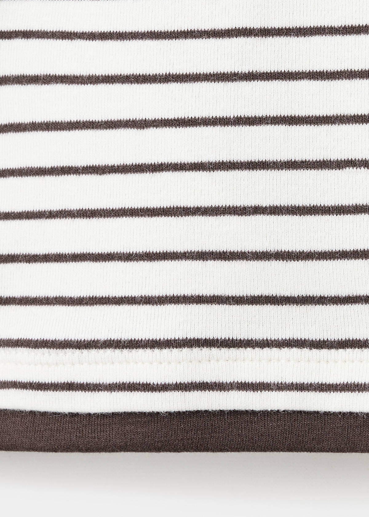 Striped cotton T-shirt — Chocolate