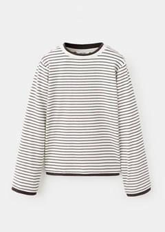 Striped cotton T-shirt — Chocolate 3