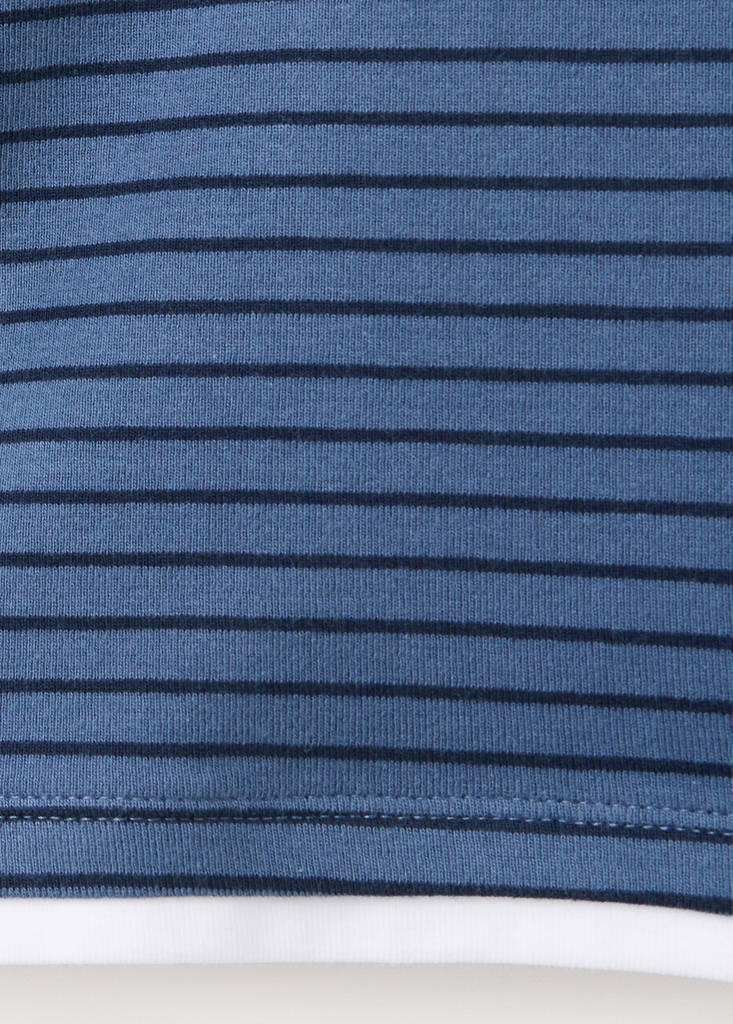Striped cotton T-shirt — Blue