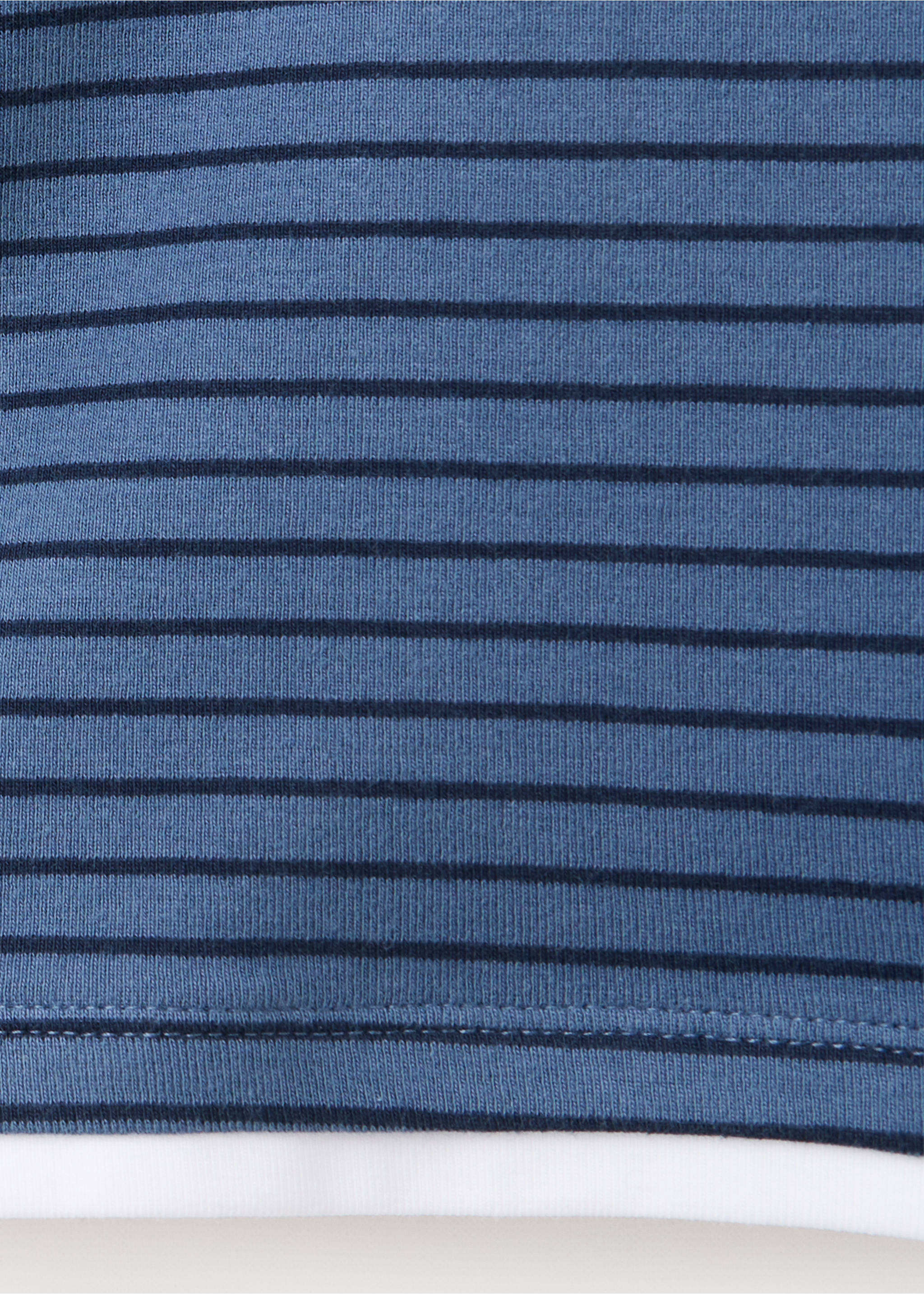 Striped cotton T-shirt - Details of the article 0, Blue. Ref: 37005171-00.