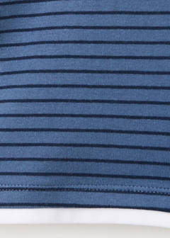 Striped cotton T-shirt — Blue 7