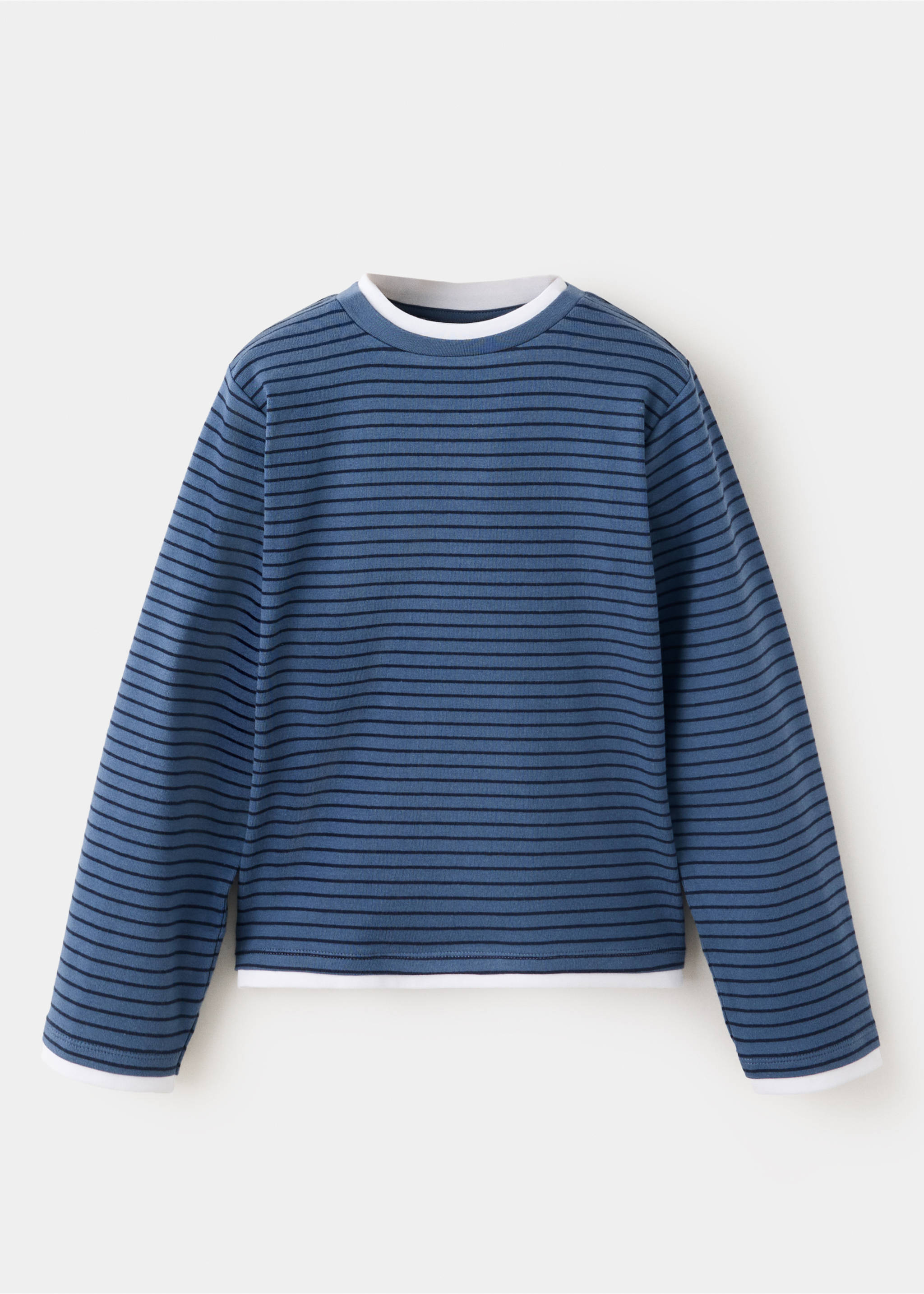 Striped cotton T-shirt - Article without model, Blue. Ref: 37005171-00.