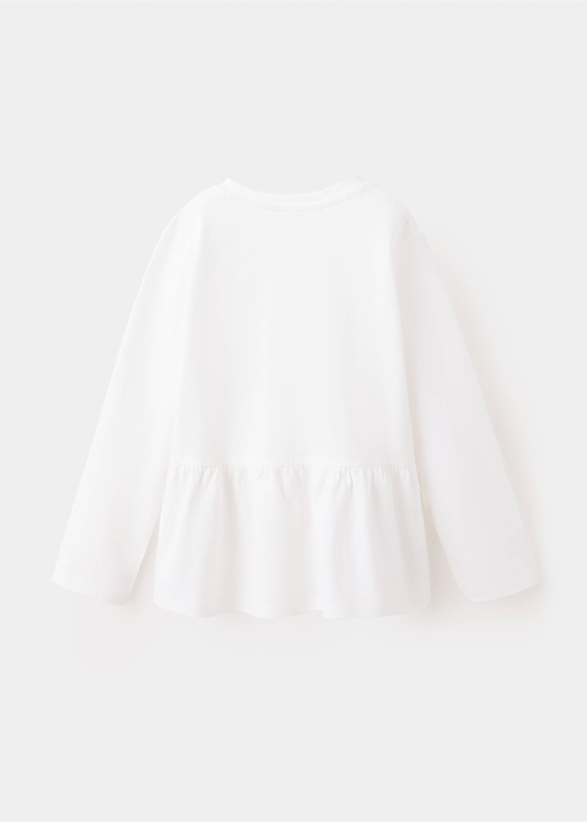 Ruffle cotton T-shirt - Reverse of the article, Off White. Ref: 37005172-00.